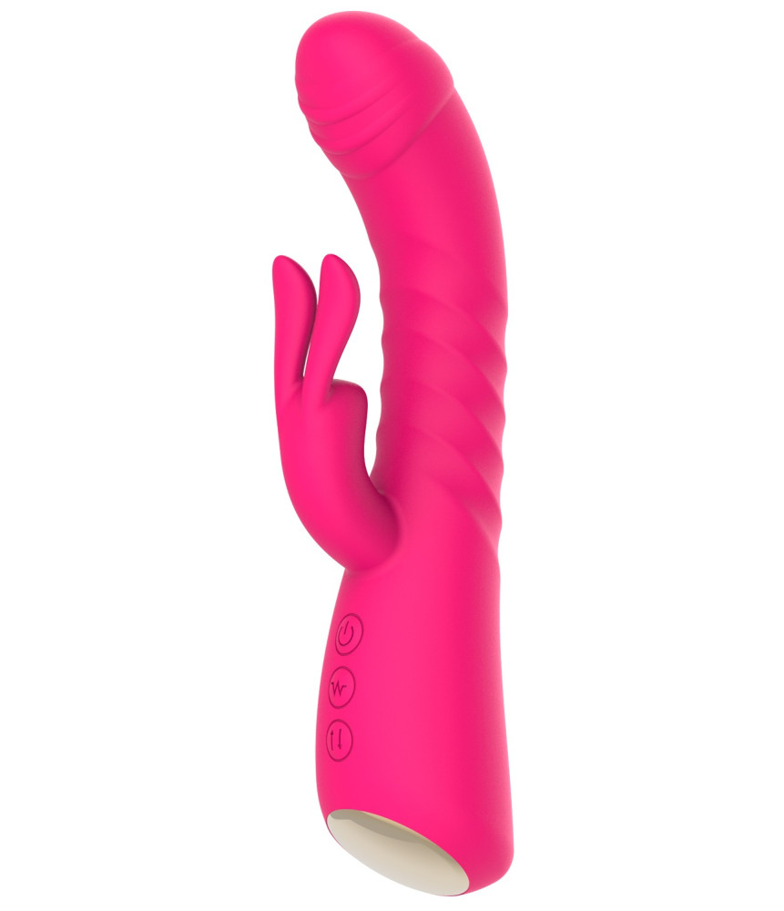 Vibromasseur rabbit rose chauffant avec fonction va-et-vient, USB - WS-NV040